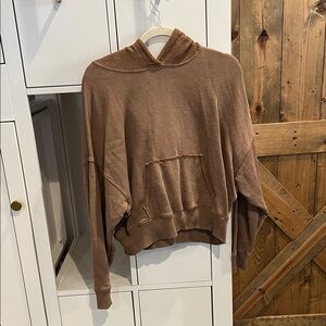 American Eagle Outfitters Brown Textured Hoodie